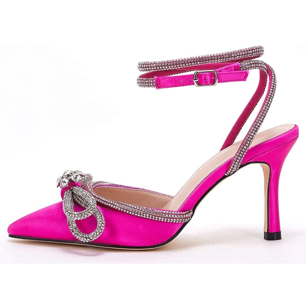 Fuchsia/ Hot Pink sparkly high heels size 9